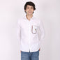 Men's White Designer Shirt with Contrast Pocket Detail for men