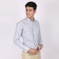 🎁 Men’s Light Blue  Checked Formal Shirt (100% off)