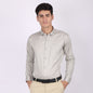 Men's Beige Geometric Printed Cotton Shirt