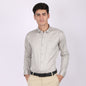 Men's Beige Geometric Printed Cotton Shirt for men