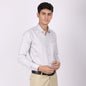 Men’s White & Grey Printed Formal Shirt
