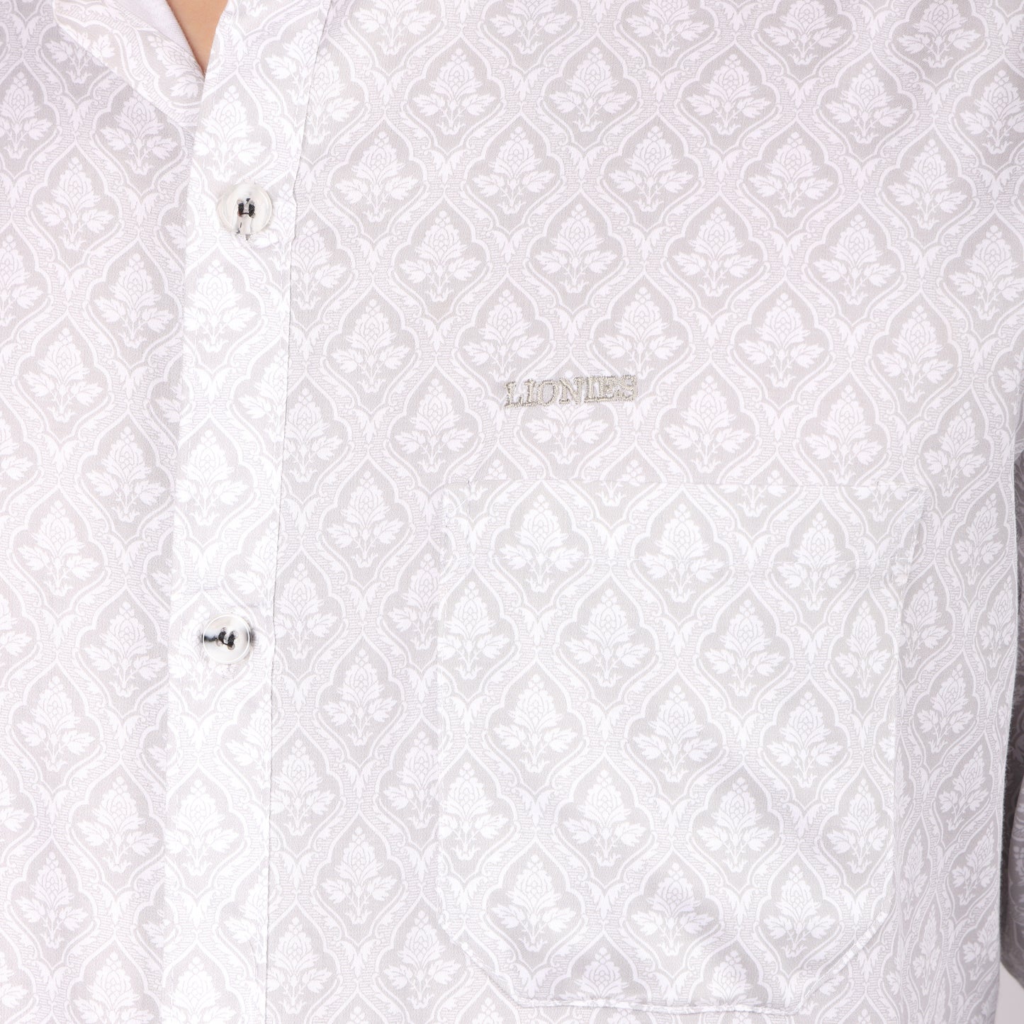 Men’s White & Grey Printed Formal Shirt