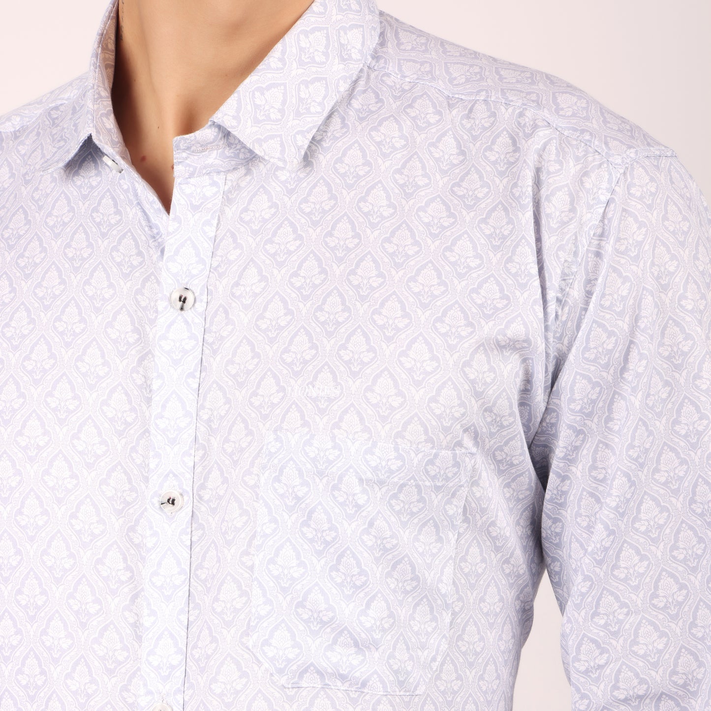 Men’s White Printed Formal Shirt