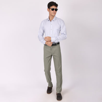Men’s White Printed Formal Shirt
