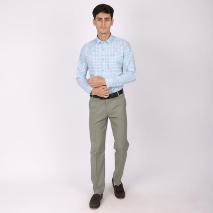 Men’s Light Blue Checkered Formal Shirt