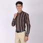 Men’s Brown Striped Full Sleeve Shirt