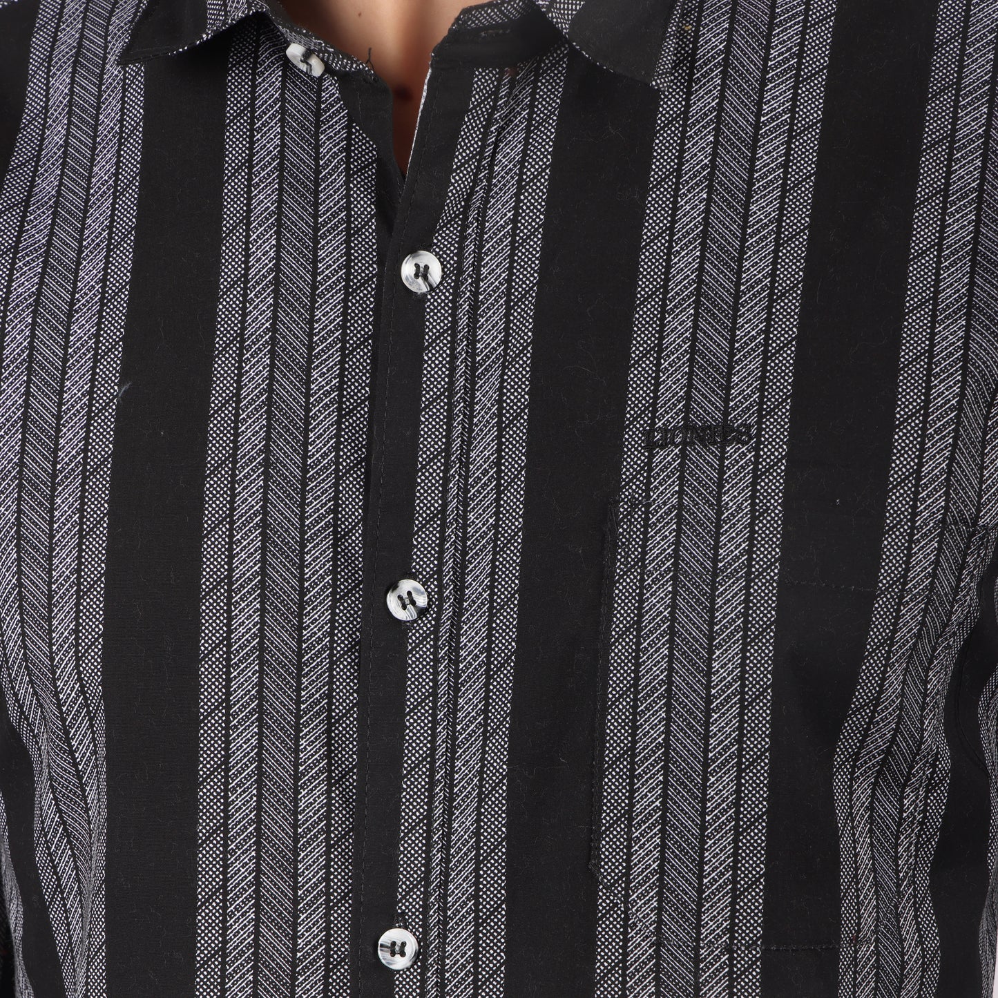 Men’s Black Striped Full Sleeve Shirt