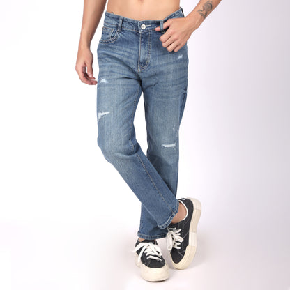 Men’s Sky Blue Washed Slim Fit Jeans
