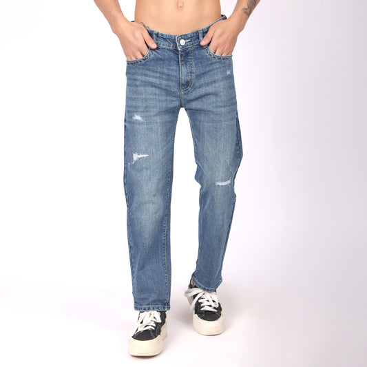 Men’s Sky Blue Washed Slim Fit Jeans