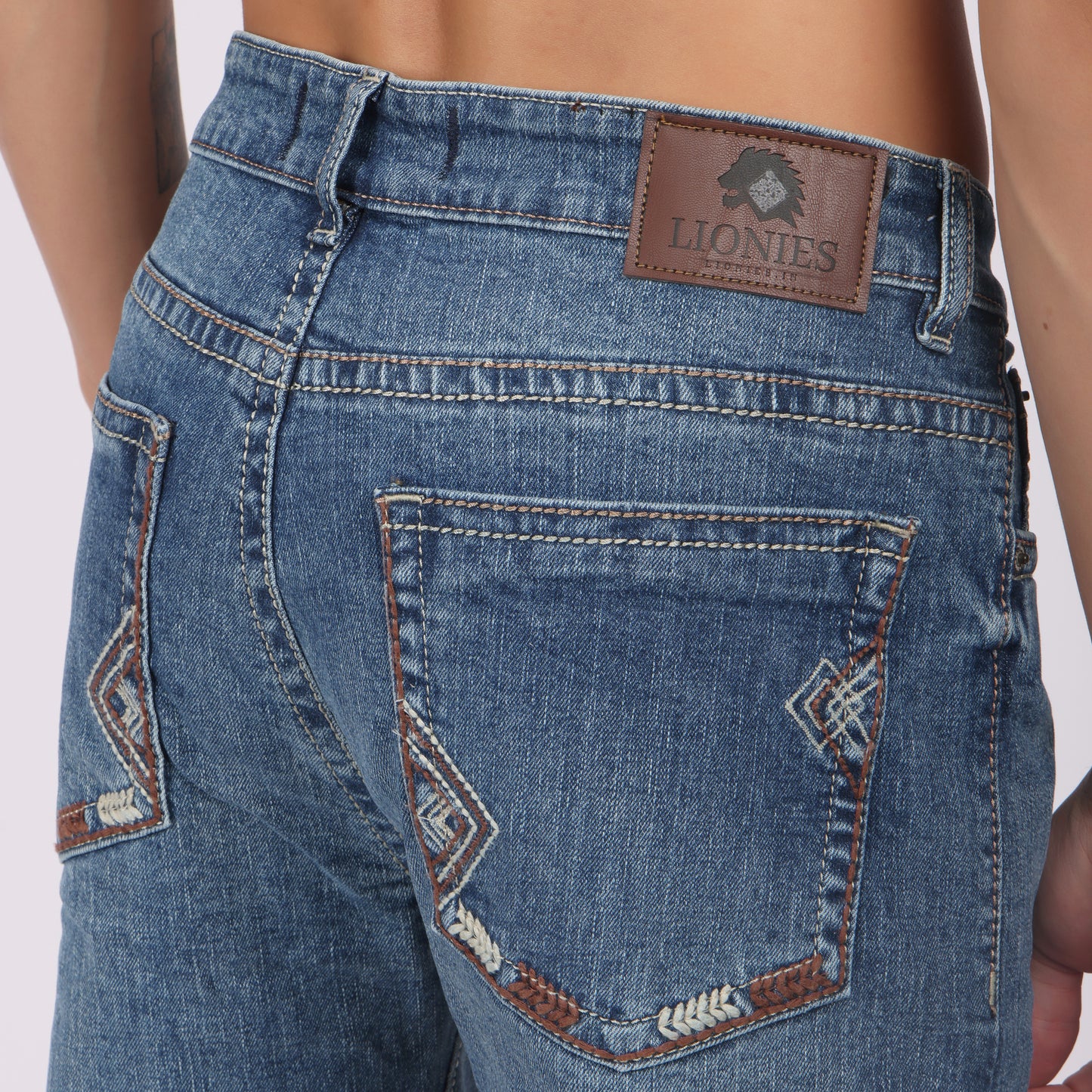 Men’s Sky Blue Washed Slim Fit Jeans