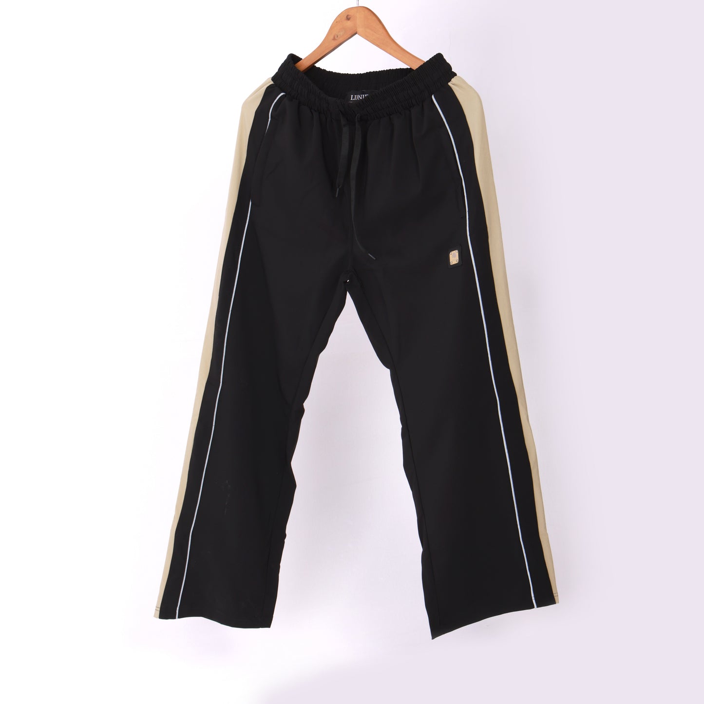 Lionies Men's Color block Track Lower – Black & Beige