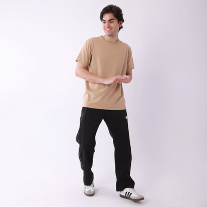 Lionies Men's Color block Track Lower – Black & Beige