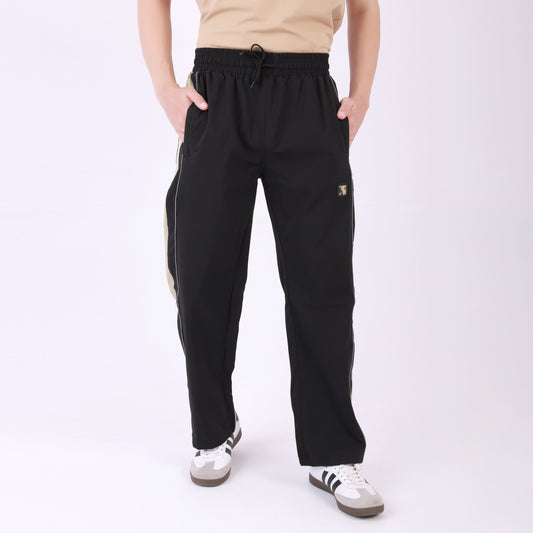 Lionies Men's Color block Track Lower – Black & Beige