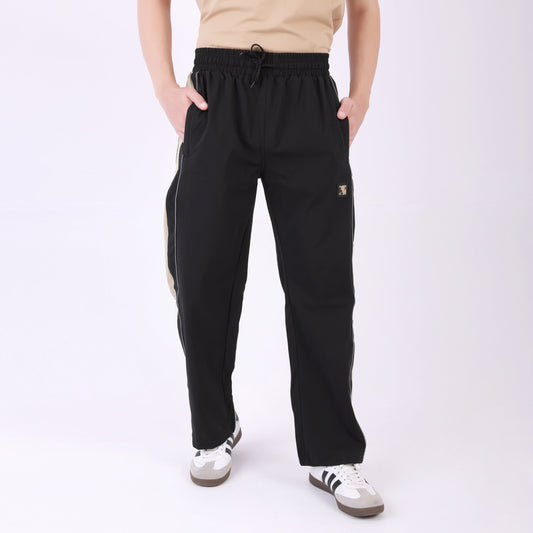 Lionies Men's Color black Track Lower – Black & Beige