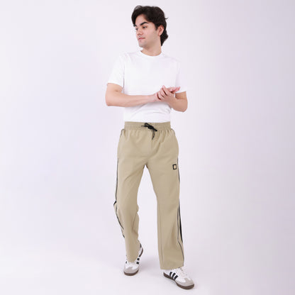 Lionies Men's Color block Track Lower Side  Design –  Beige & Black