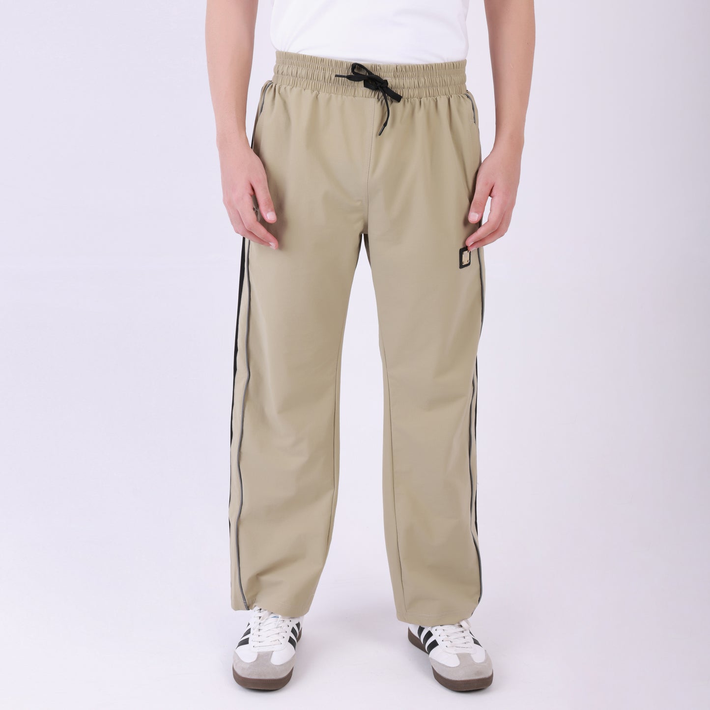 Lionies Men's Color block Track Lower Side  Design –  Beige & Black