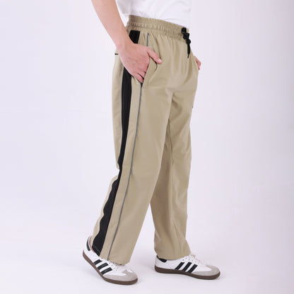 Lionies Men's Color block Track Lower Side  Design –  Beige & Black