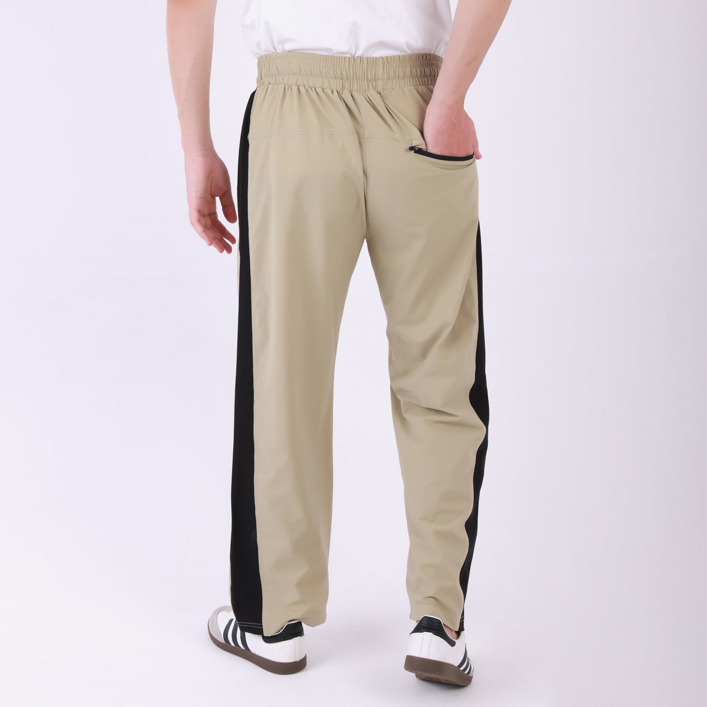 Lionies Men's Color block Track Lower Side  Design –  Beige & Black