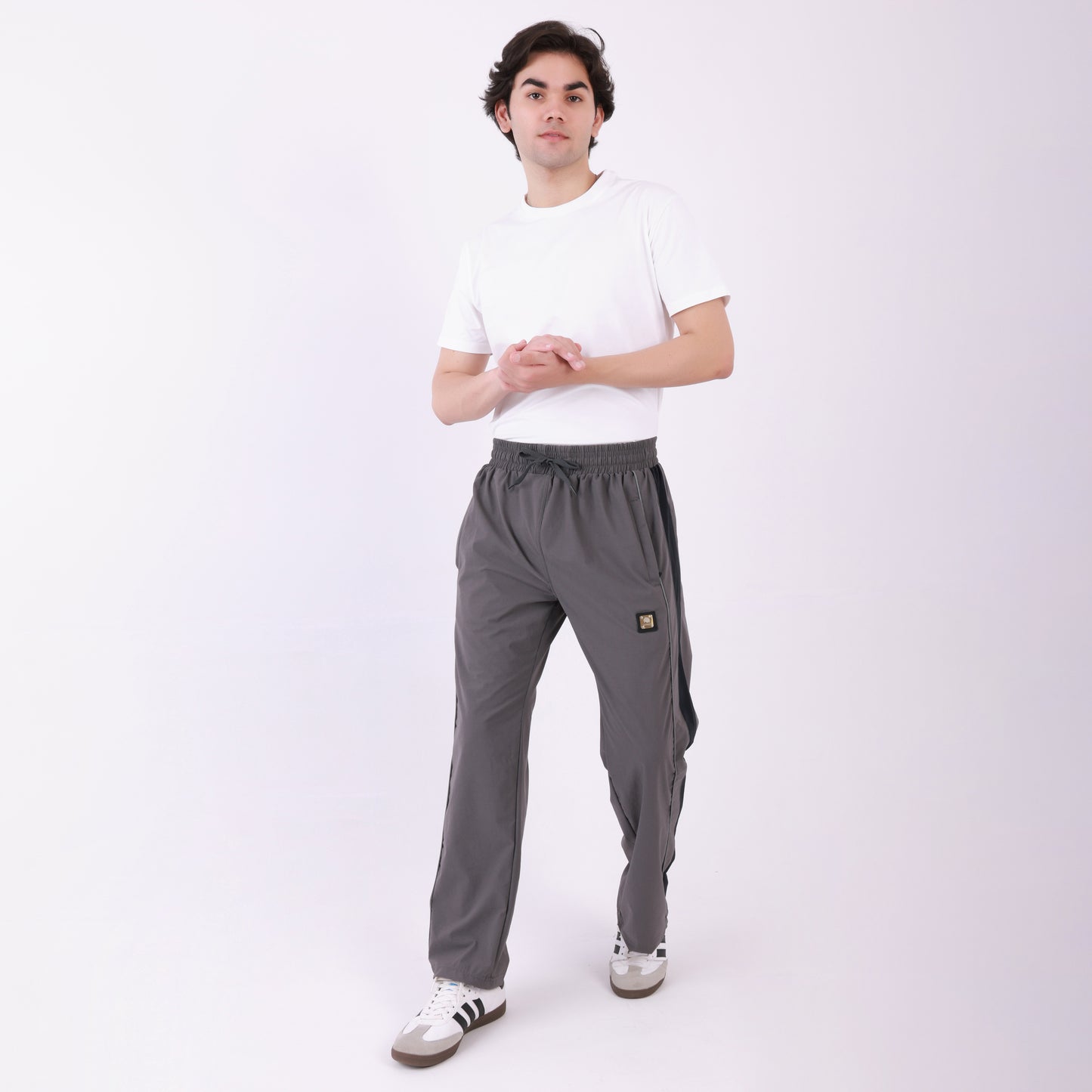 Lionies  Men's Color block Track Lower – Grey & Black