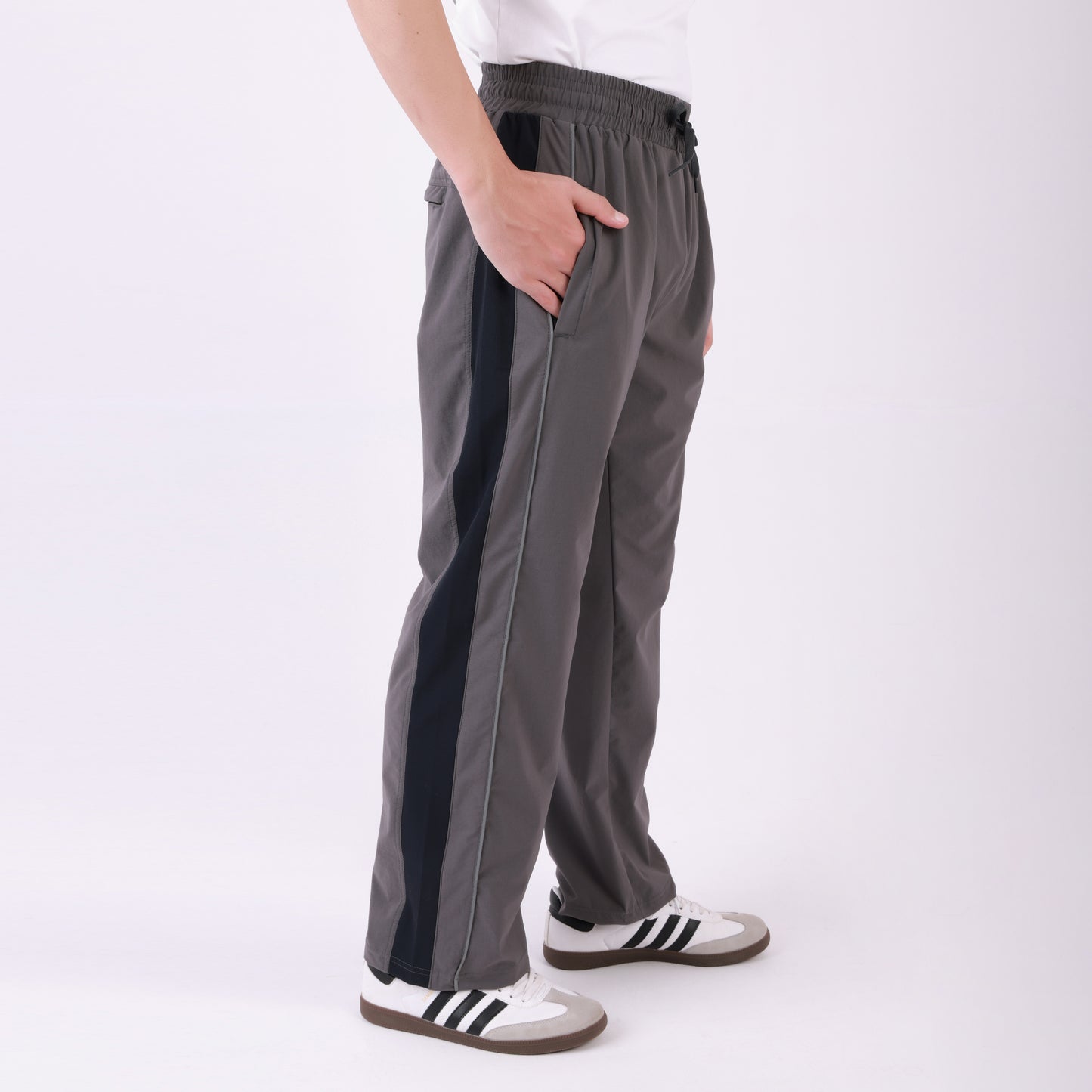 Lionies  Men's Color block Track Lower – Grey & Black
