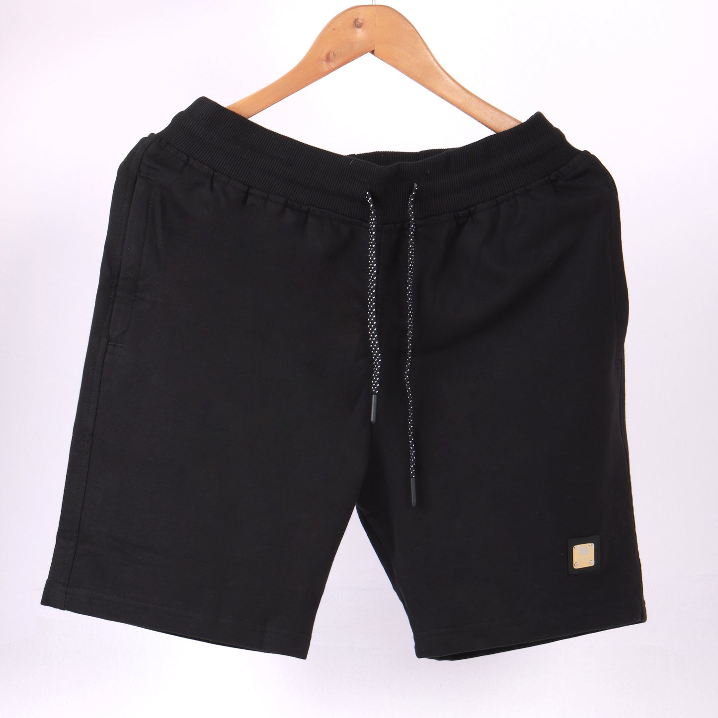 Lionies Men's Solid Black Cotton Shorts – Classic Comfort Fit