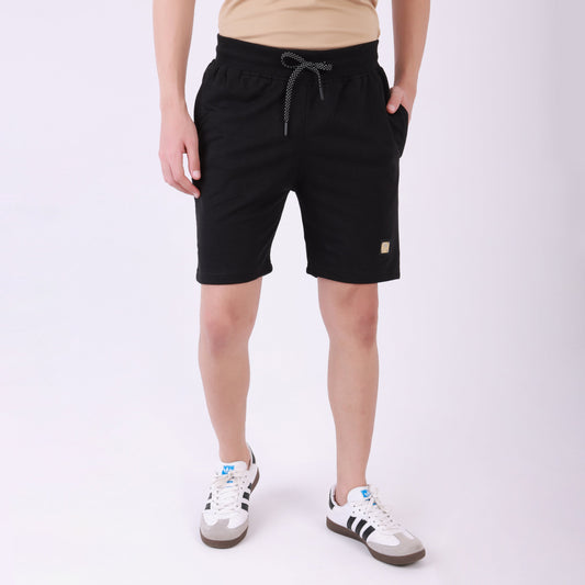 Lionies Men's Solid Black Cotton Shorts – Classic Comfort Fit