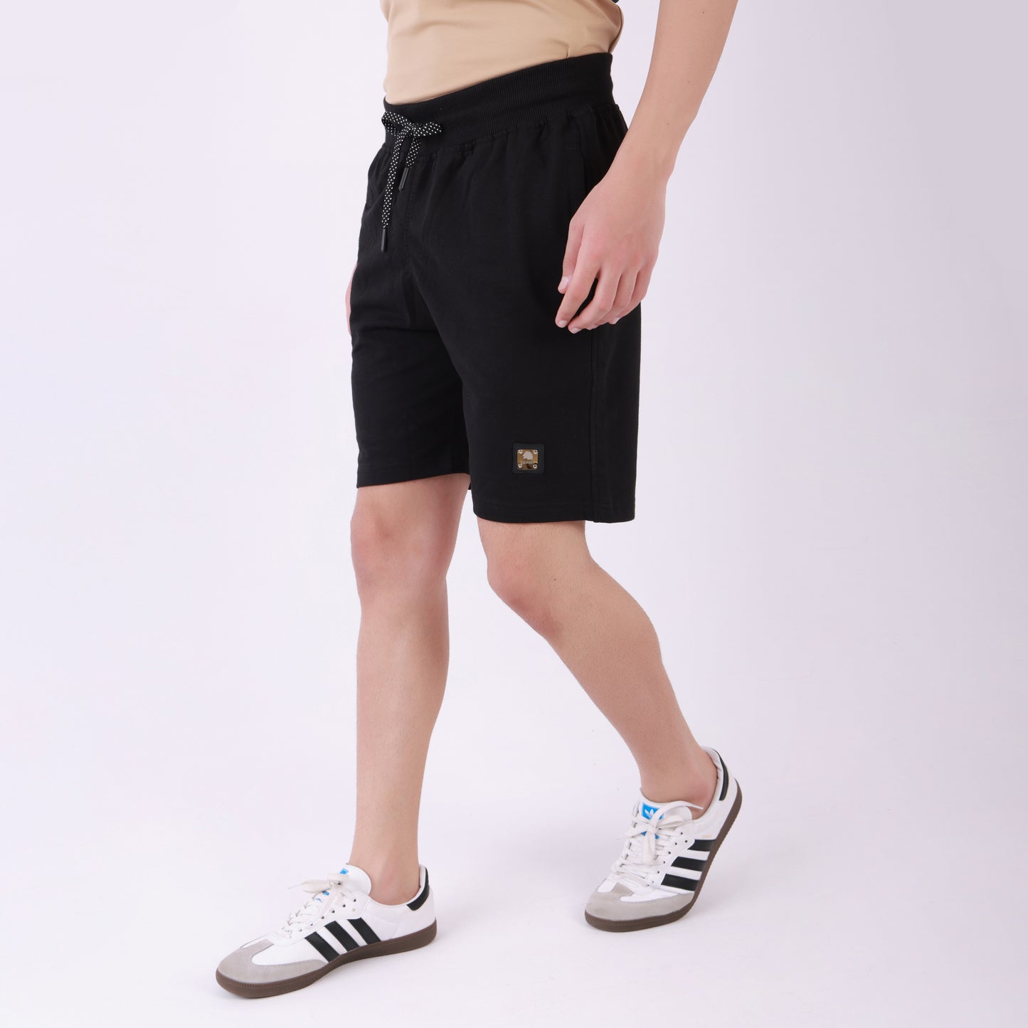 Lionies Men's Solid Black Cotton Shorts – Classic Comfort Fit