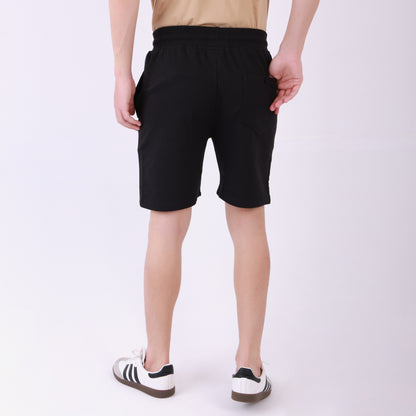 Lionies Men's Solid Black Cotton Shorts – Classic Comfort Fit