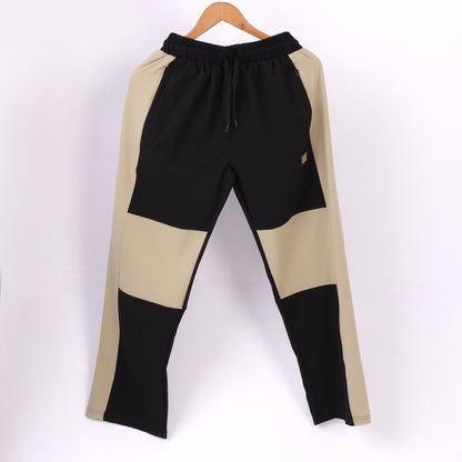Lionies Dual-Tone Panel Joggers – Beige & Black