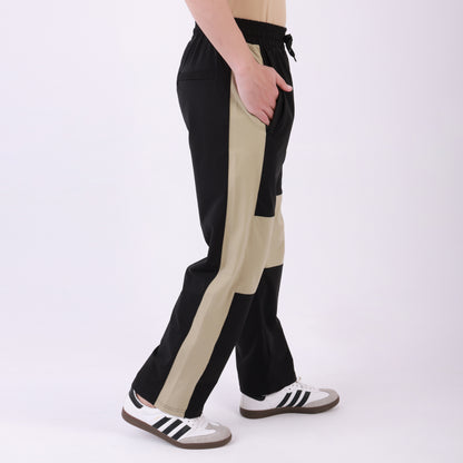 Lionies Dual-Tone Panel Joggers – Beige & Black