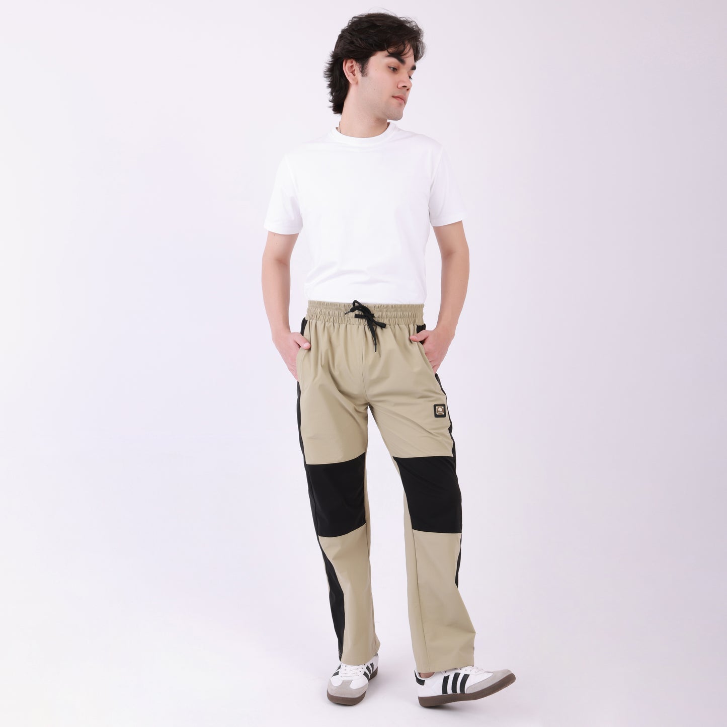 Lionies Beige-Black Block Joggers – Urban Flex Fit