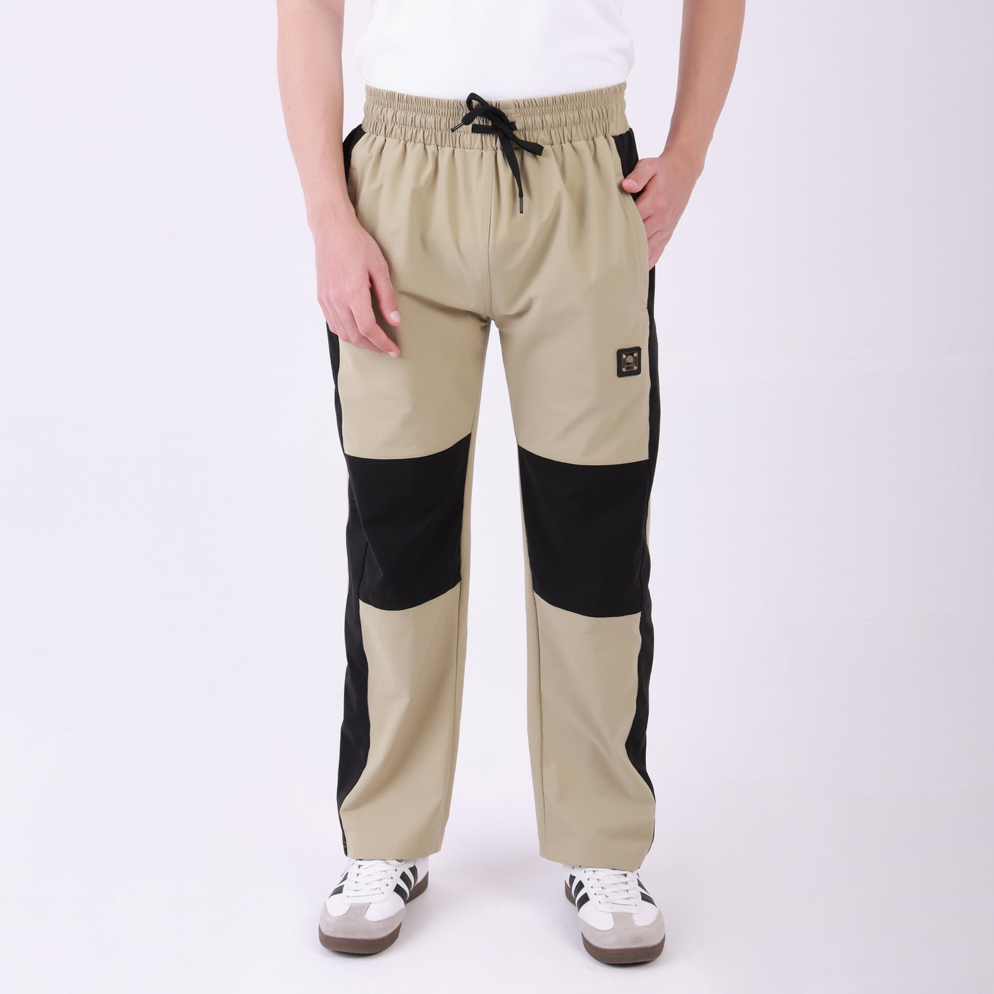 Lionies Beige-Black Block Joggers – Urban Flex Fit