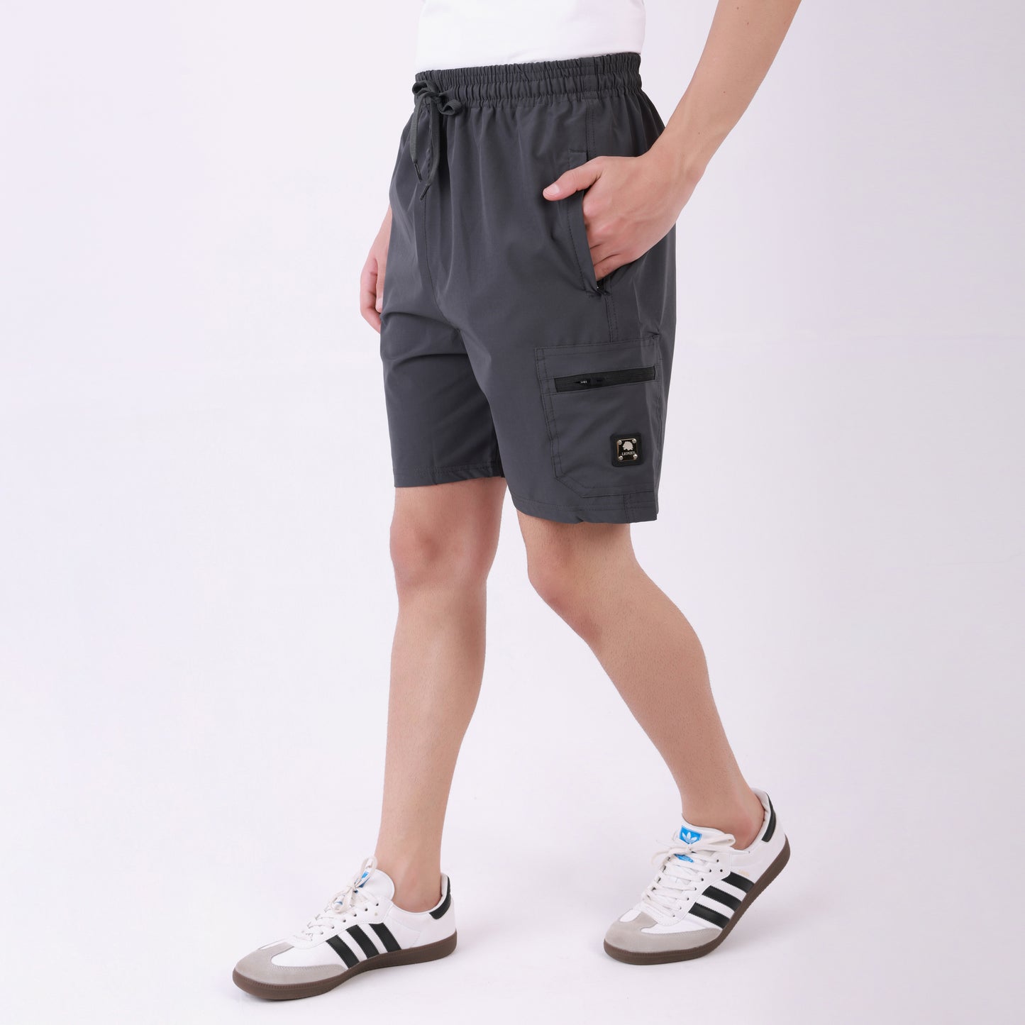 Lionies Men's Classic Grey Cotton Shorts