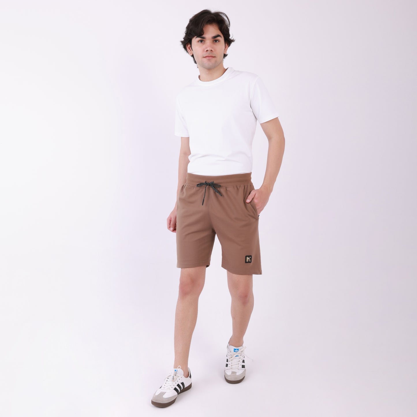 Lionies Essential Brown Cotton Shorts for Men