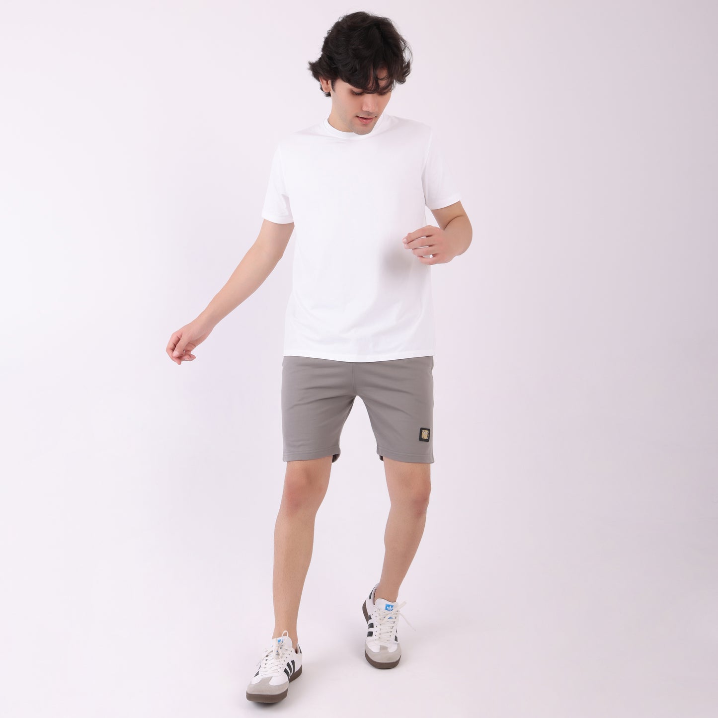 Lionies Essential Light Grey Cotton Shorts for Men
