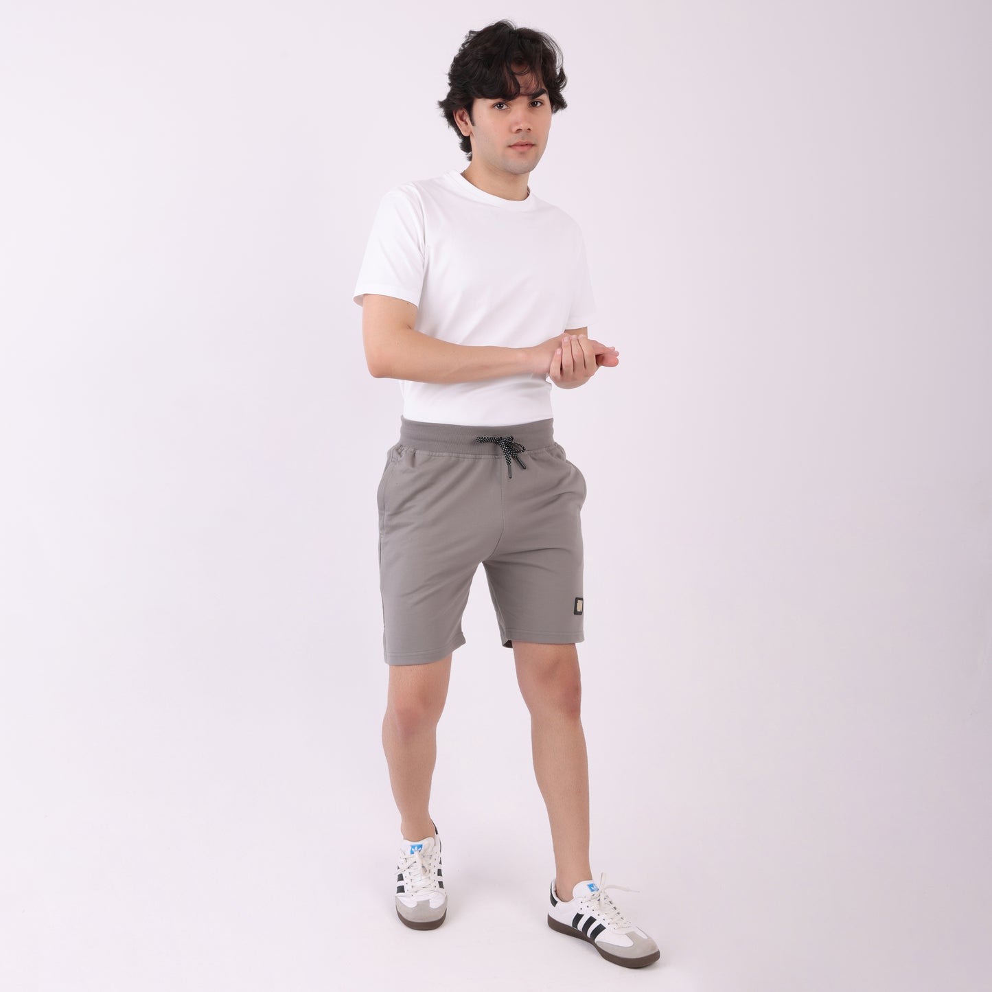 Lionies Essential Light Grey Cotton Shorts for Men