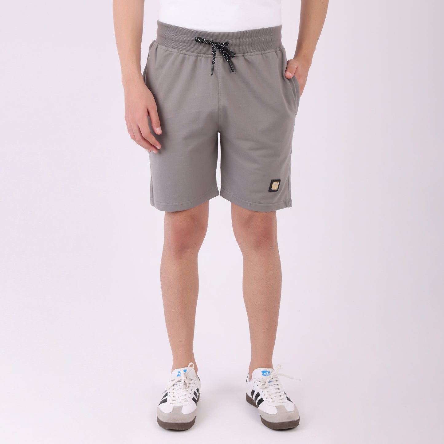 Lionies Essential Light Grey Cotton Shorts for Men