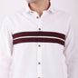 Lionies Dual Stripe Shirt – White & Maroon Classic