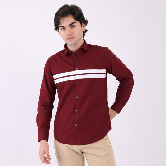 Lionies Dual Stripe Shirt – Maroon  & White  Classic
