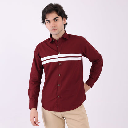 Lionies Dual Stripe Shirt – Maroon  & White  Classic