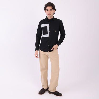 Lionies Dual Pocket Panel Shirt – Black & White Statement