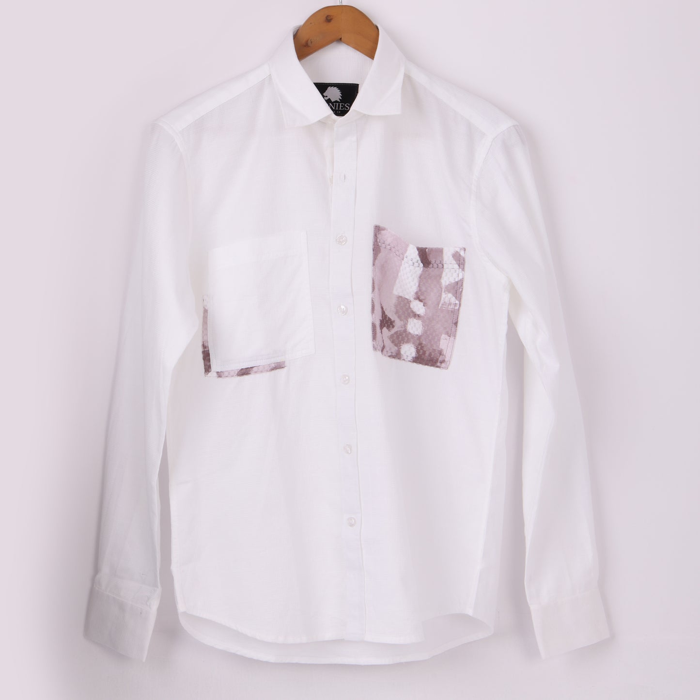 Lionies White Dual Pocket Shirt – Snake Print Fusion