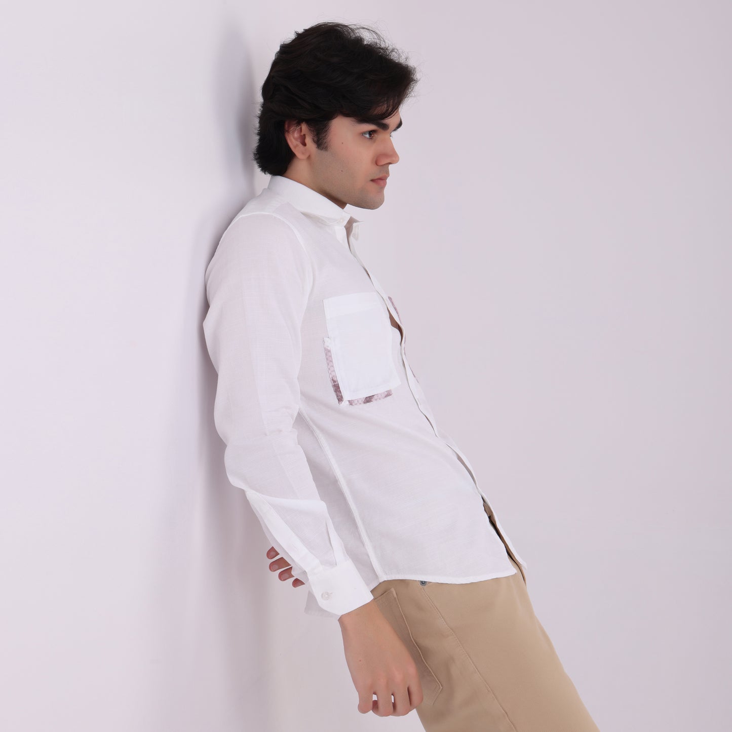 Lionies White Dual Pocket Shirt – Snake Print Fusion