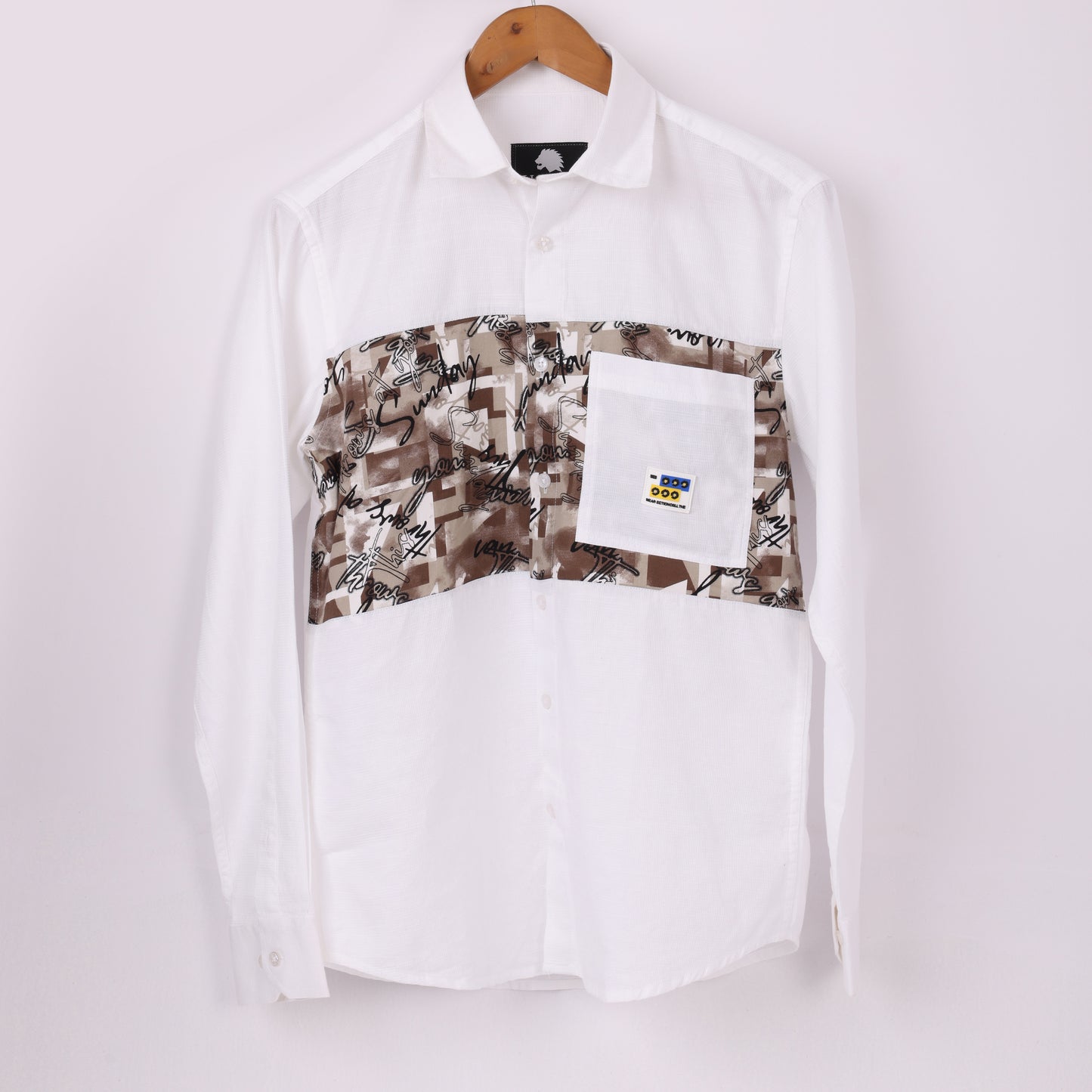 Lionies Urban Patch Panel Shirt – White Camo Edition
