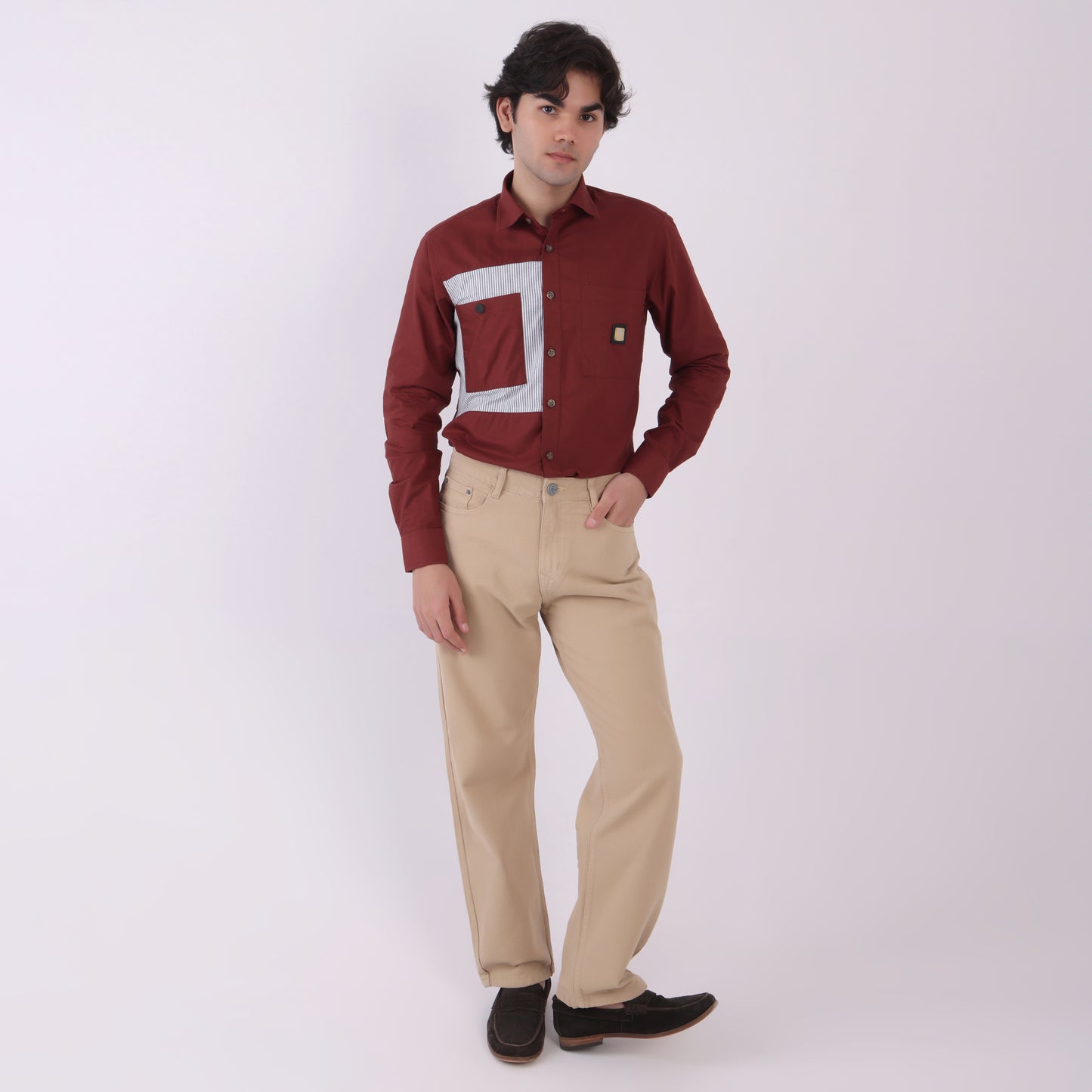 Lionies Men’s Classic Fit Beige Cotton Trousers – Casual & Formal Wear