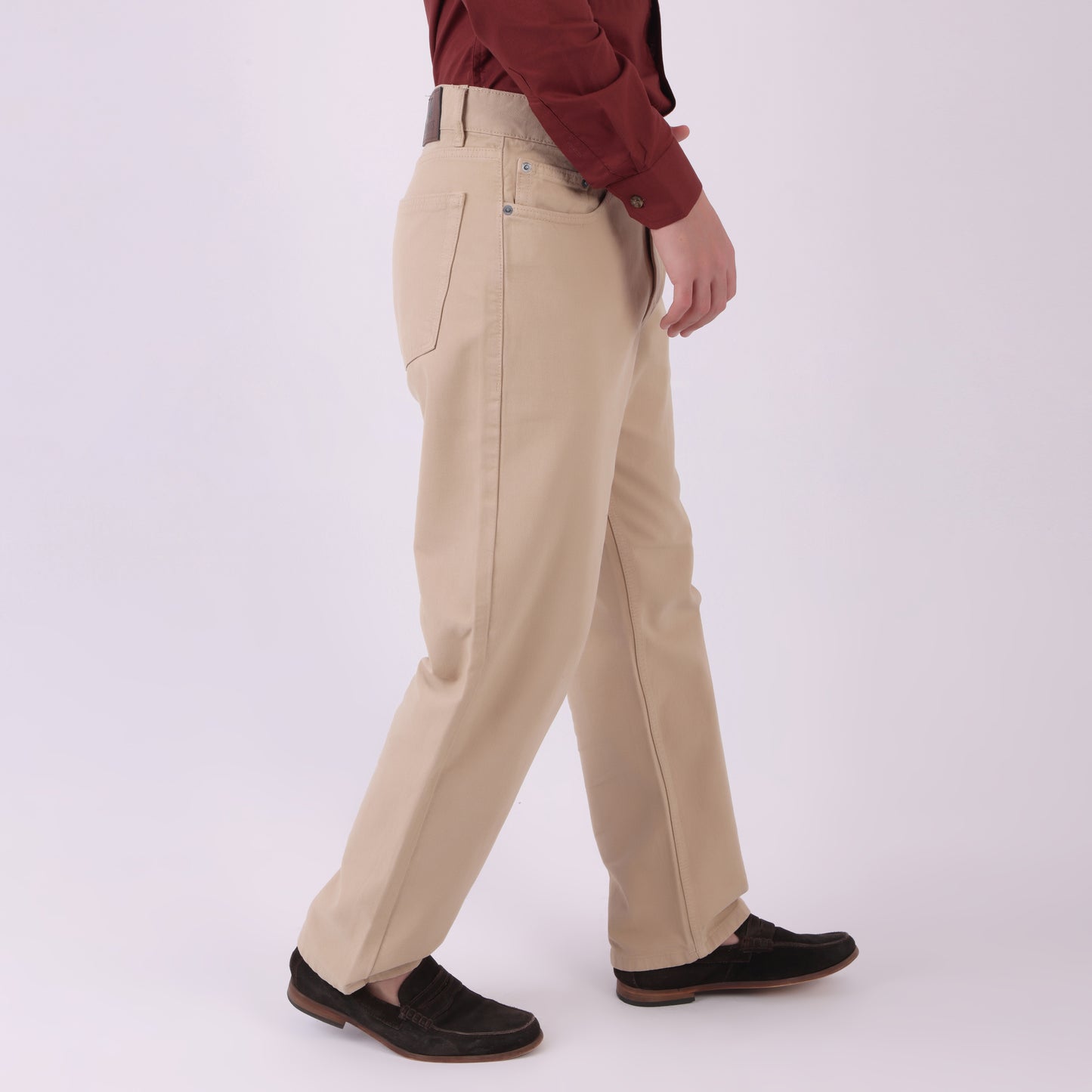 Lionies Men’s Classic Fit Beige Cotton Trousers – Casual & Formal Wear