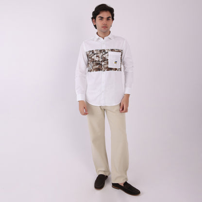 Lionies Urban Patch Panel Shirt – White Camo Edition