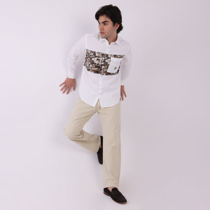 Lionies Urban Patch Panel Shirt – White Camo Edition