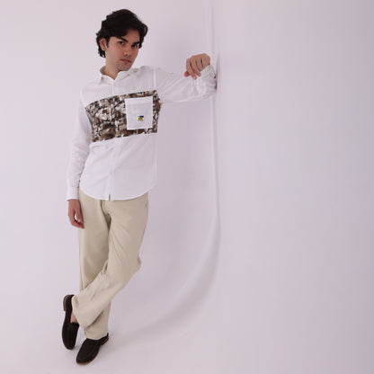 Lionies Urban Patch Panel Shirt – White Camo Edition