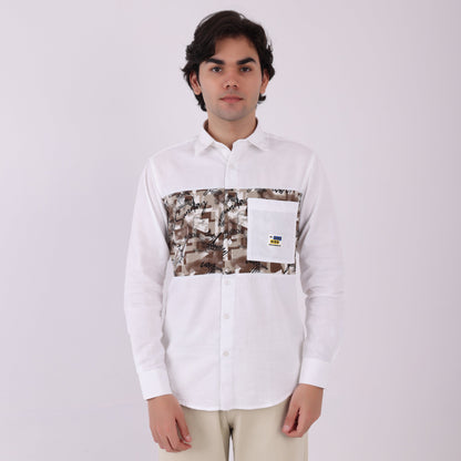 Lionies Urban Patch Panel Shirt – White Camo Edition